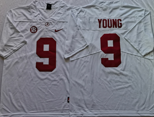 Men's Alabama Crimson Tide Bryce Young #9 White Jersey